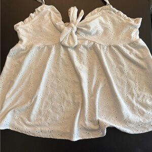 SHEIN White Eyelet Camisole Top